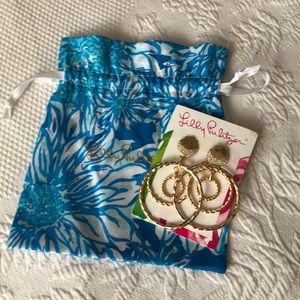 Lilly Pulitzer gold seashell earrings! NWT